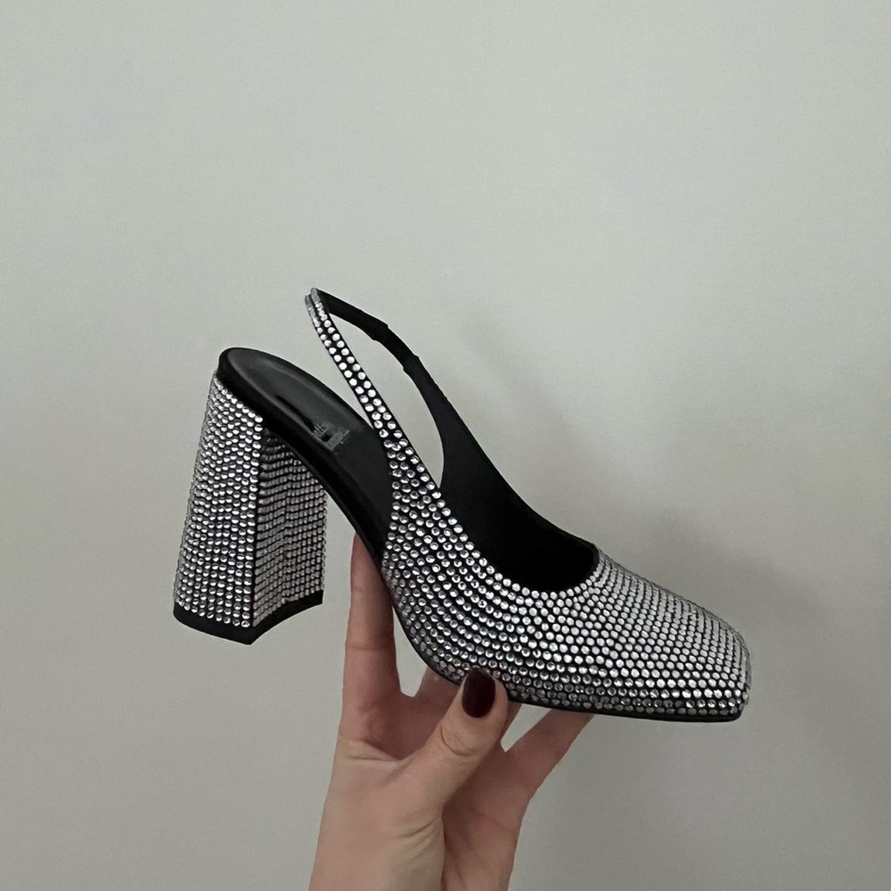 Jeffrey Campbell rhinestone sling back heels